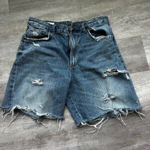 Short En Jean Zara Avec Clous Dorés - Taille UK 6 - Occasion En Excellent état